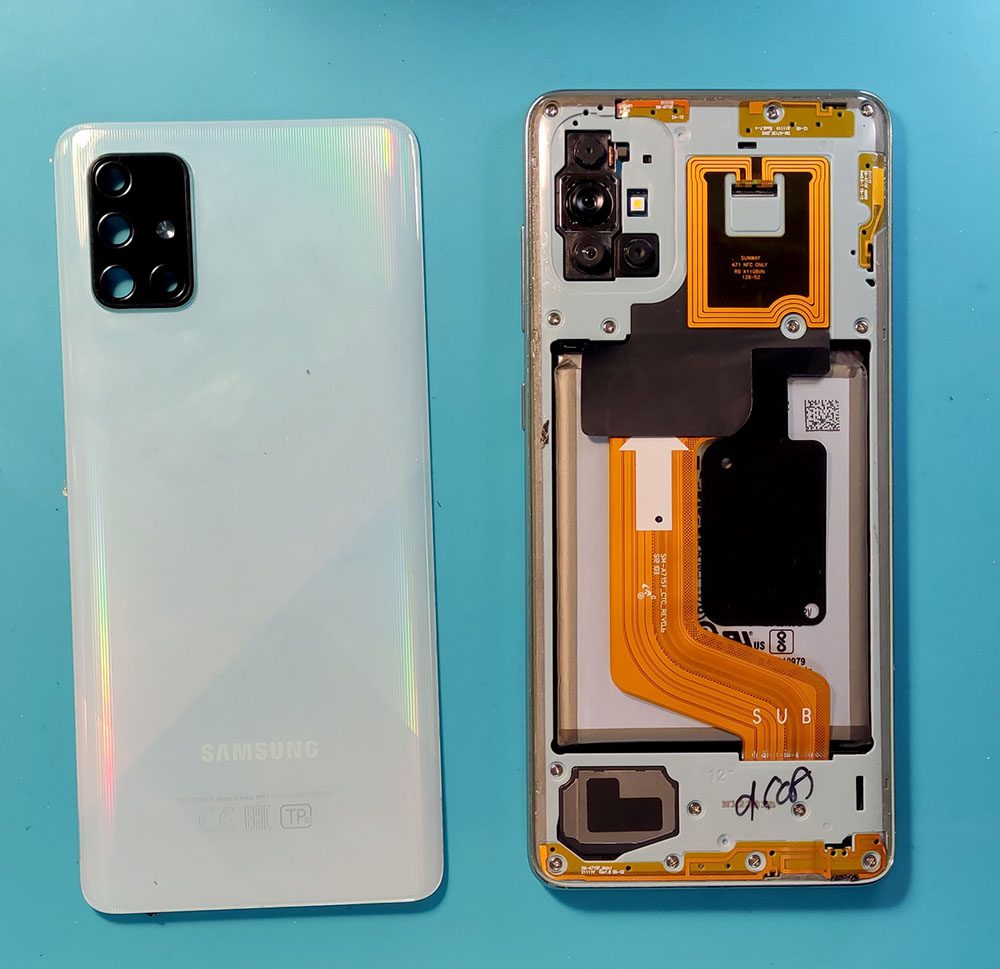 Замена задней панели, крышки Samsung A71